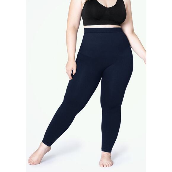 Empetua High Waisted Shaping Full Length Leggings Size Small Navy Blue NEW Women - Picture 1 of 6